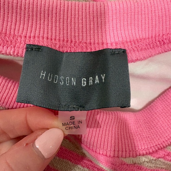 Pink and Grey Stripe Comfy Sweatshirt Oversized - Picture 2 of 3